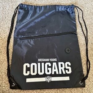 Brigham Young Cougars Blue Drawstring Bag with Front Pocket | Size OS